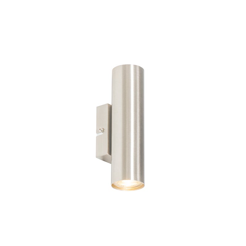 Moderne stalen wandlamp met 2 lampen - Jeana