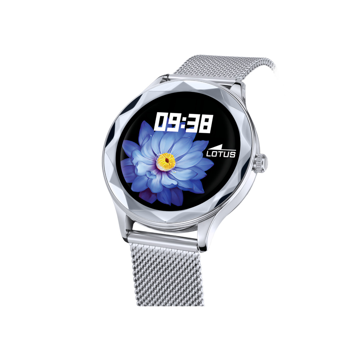 Montre LOTUS smartwatch femme connecté, bracelet acier argent