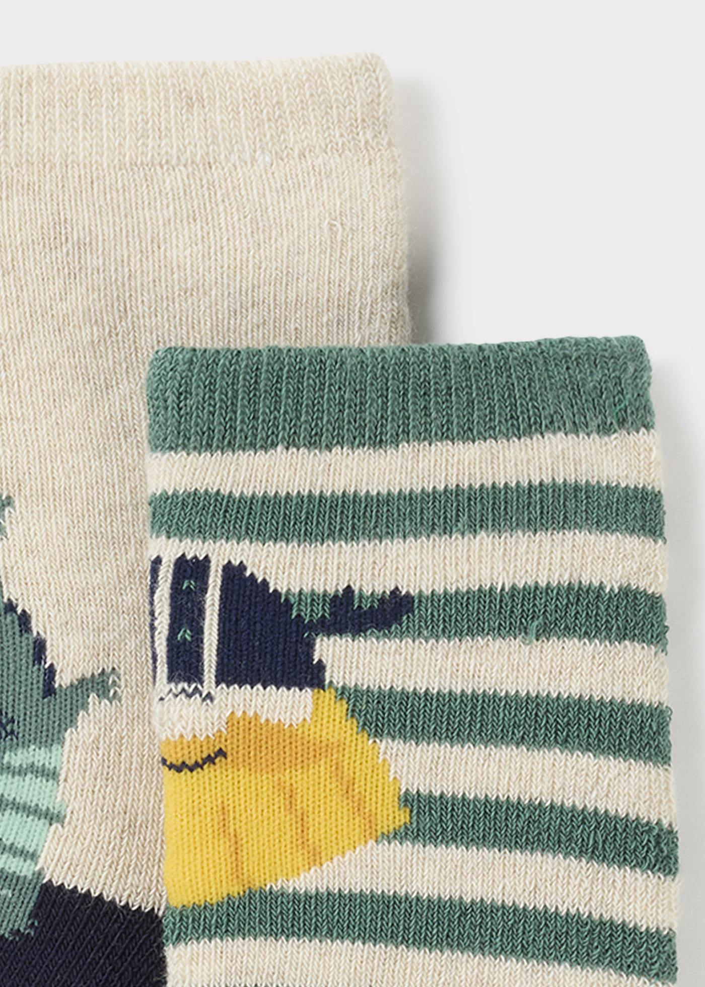 Conjunto de 2 meias de bebê antiderrapantes em algodão orgânico