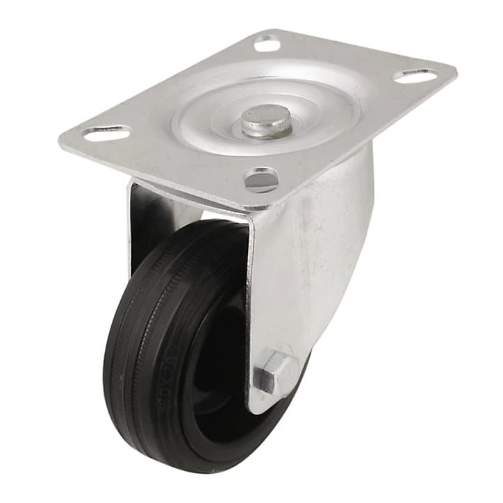 Roulette pivotante noire ø8 cm, charge max 70 kg