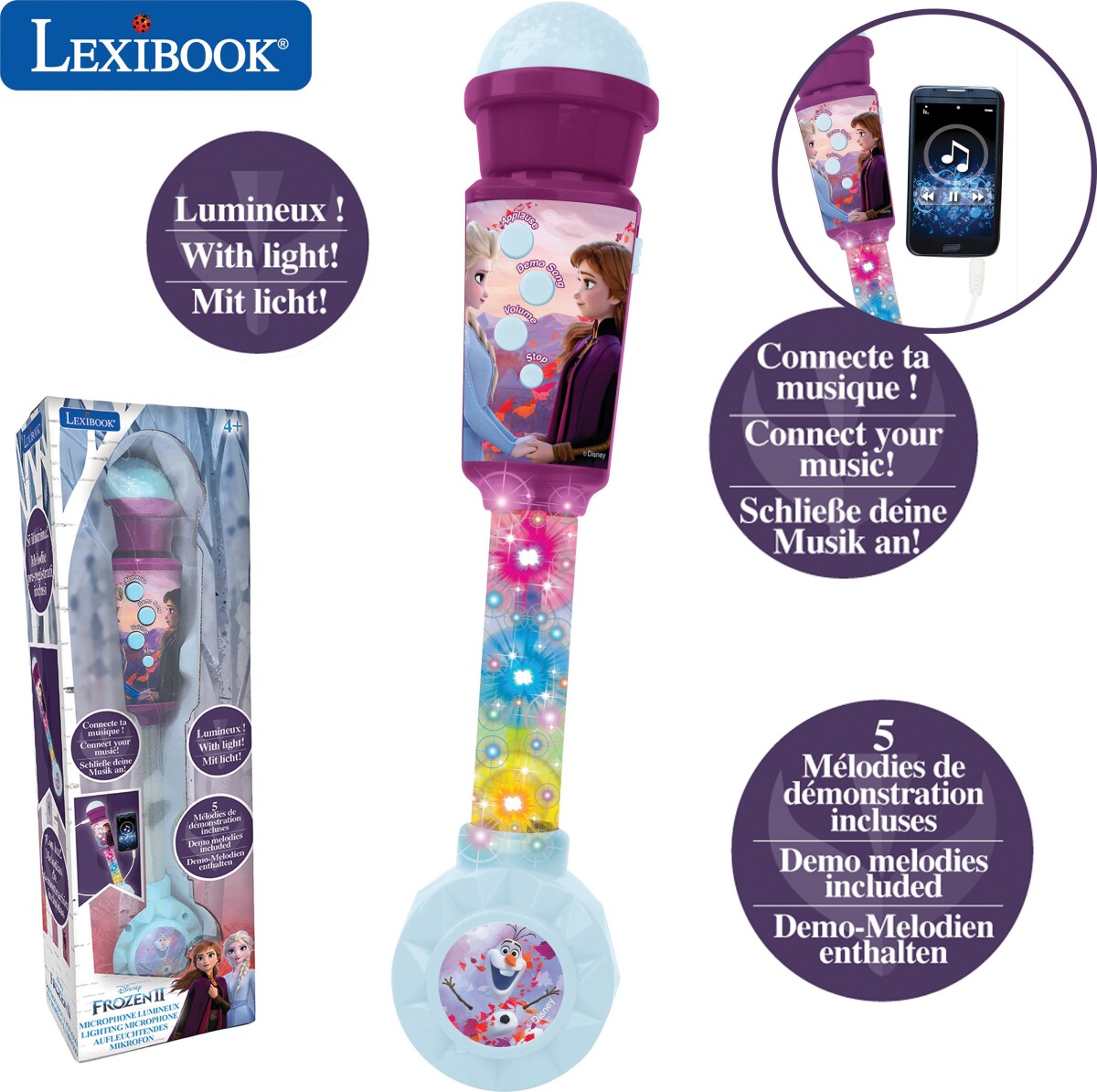 Frost Mikrofon Med Lys Og Melodier - Lexibook
