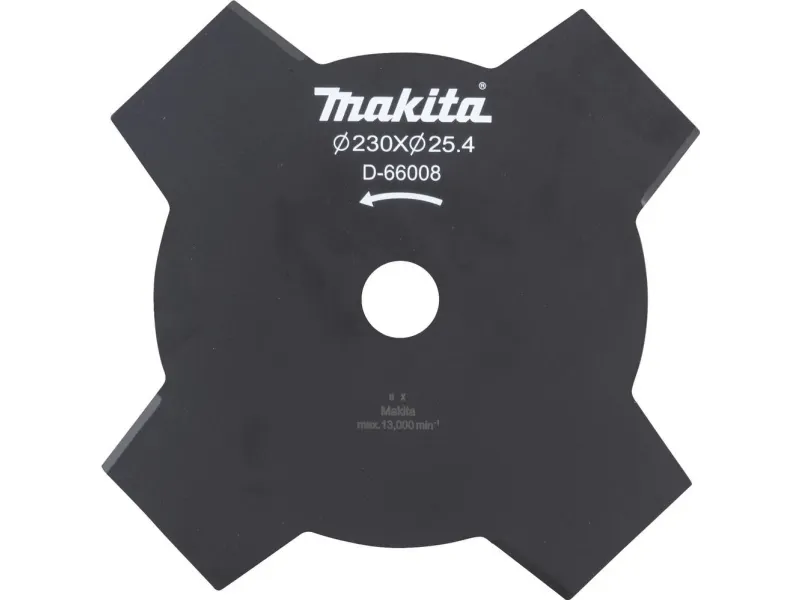 Makita - Børsteskærerklinge - for tykt græs, tørt græs - 230 mm - 4 tænder - for Makita DUR368AZ, DUR368LZ, DUR369AZ, UR2300