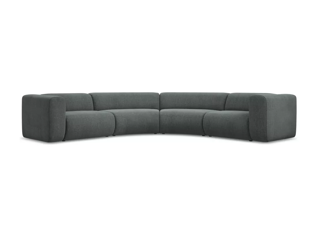 Canapé d'angle modulable en tissu chenille - graphite - EKAHI
