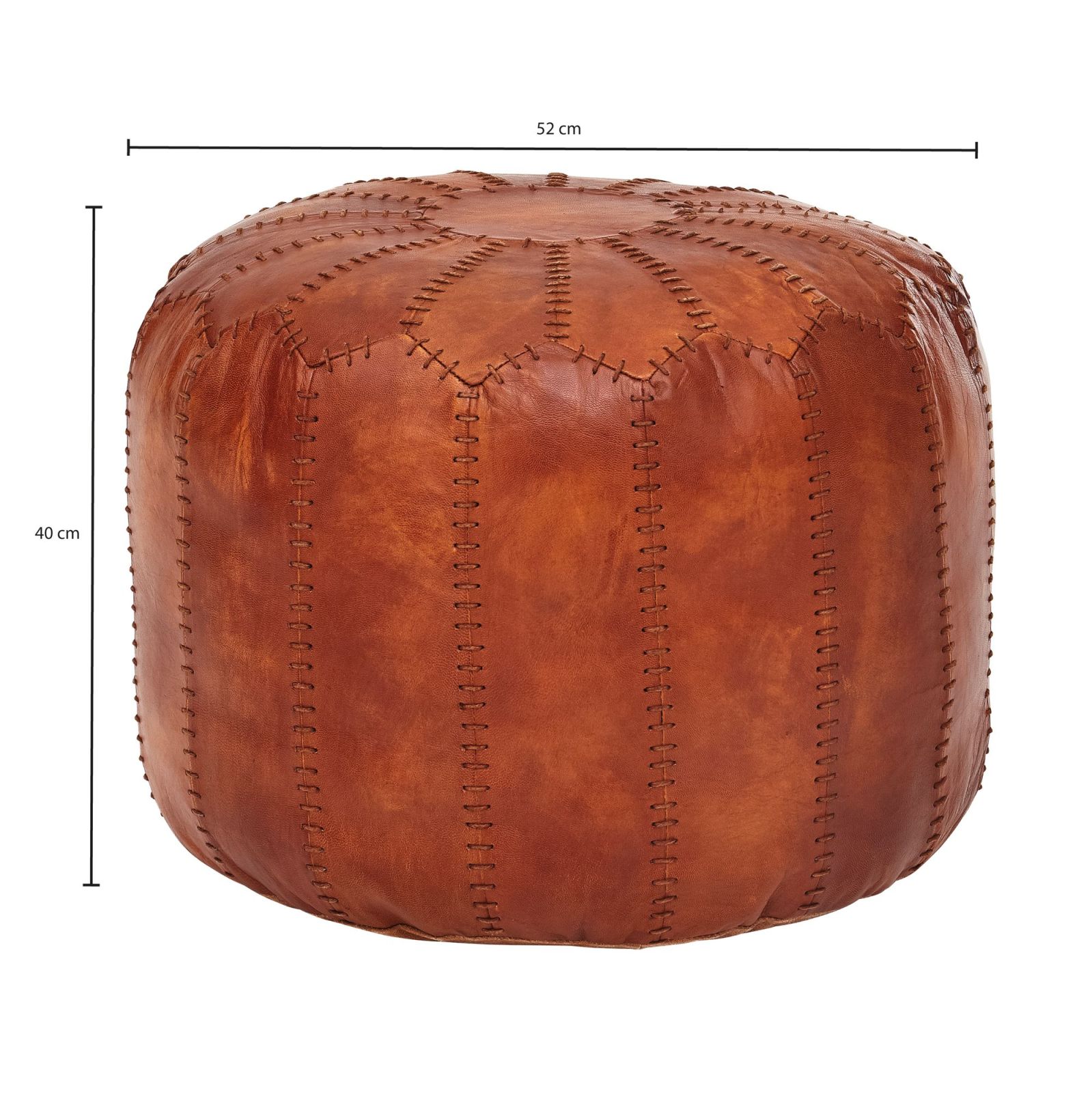 Pouf Sitzhocker - braun - 52 cm