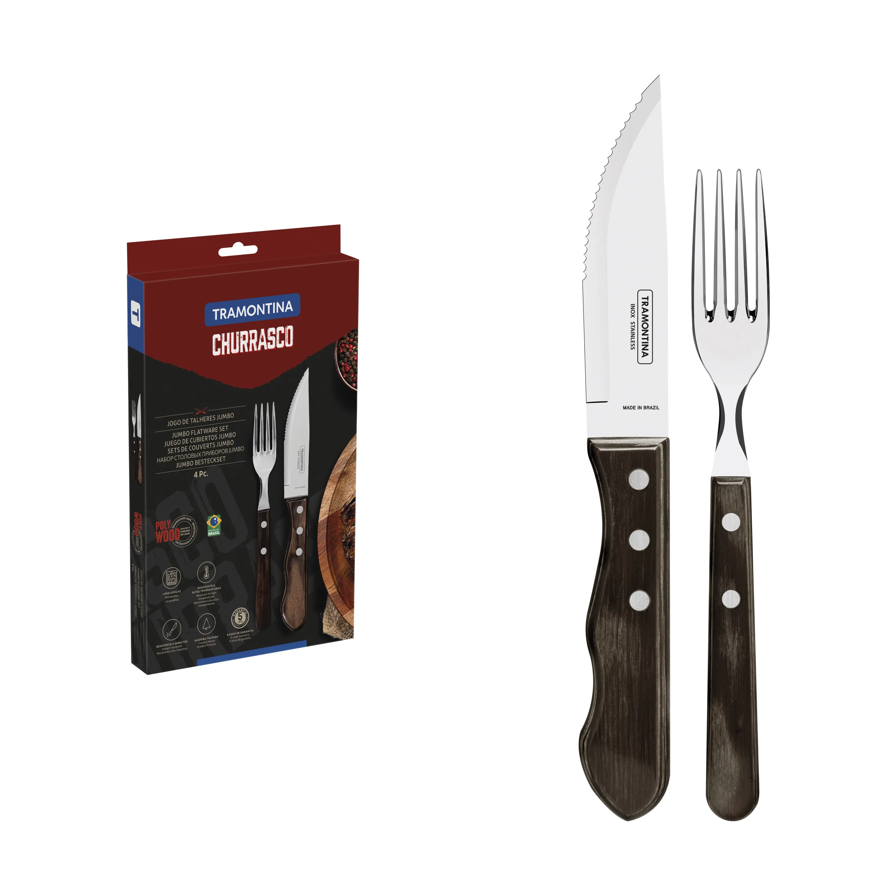 Tramontina Churrasco Jumbo Grillbestik - 4 dele