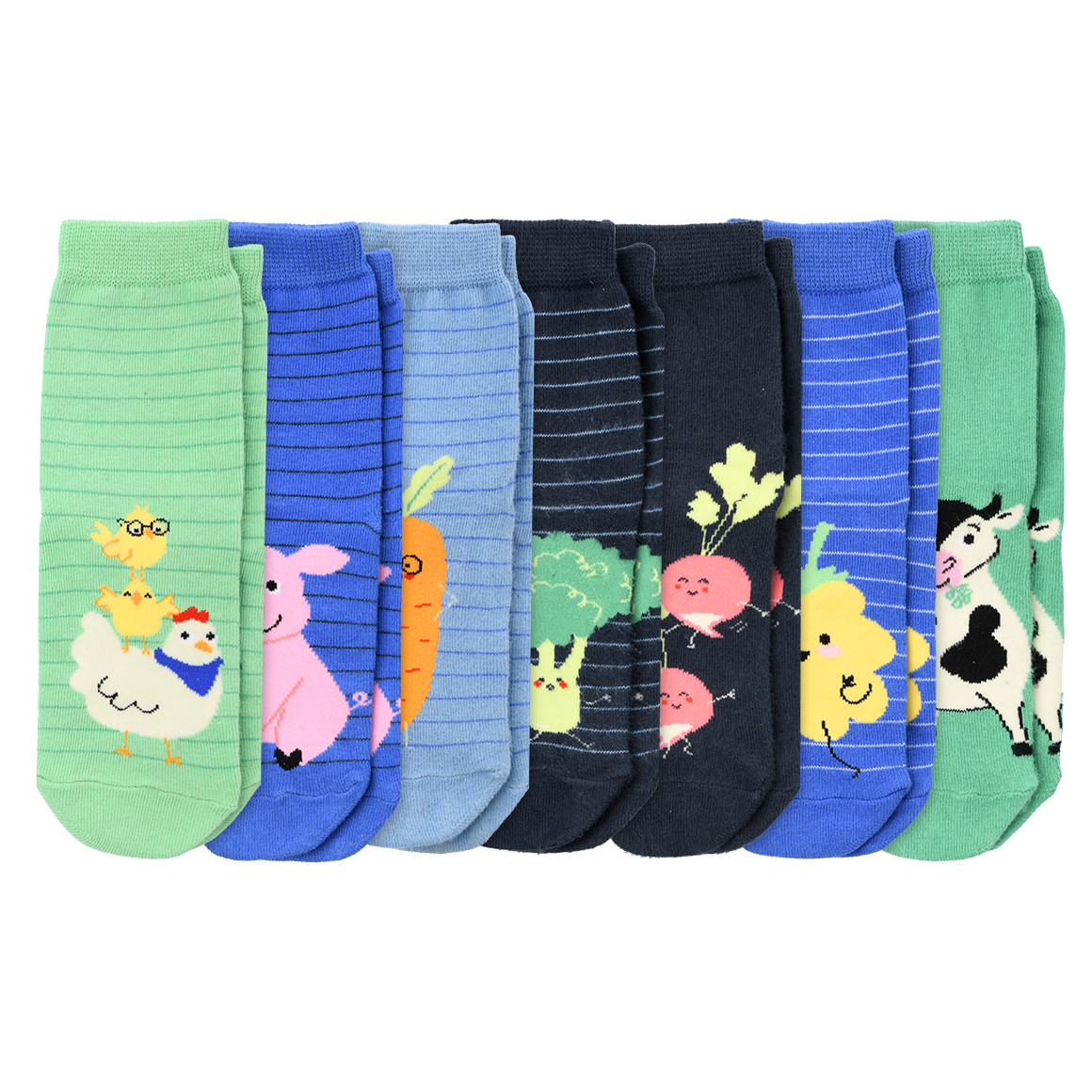 Topolino 7 Paar Jungen Socken im Set blau / grün / hellblau