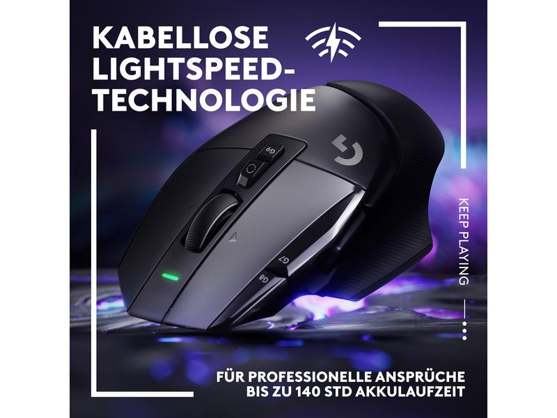 Logitech Gaming-Maus G502 X Lightspeed Schwarz Kabellose Gaming-Maus mit Lightspeed Technologie