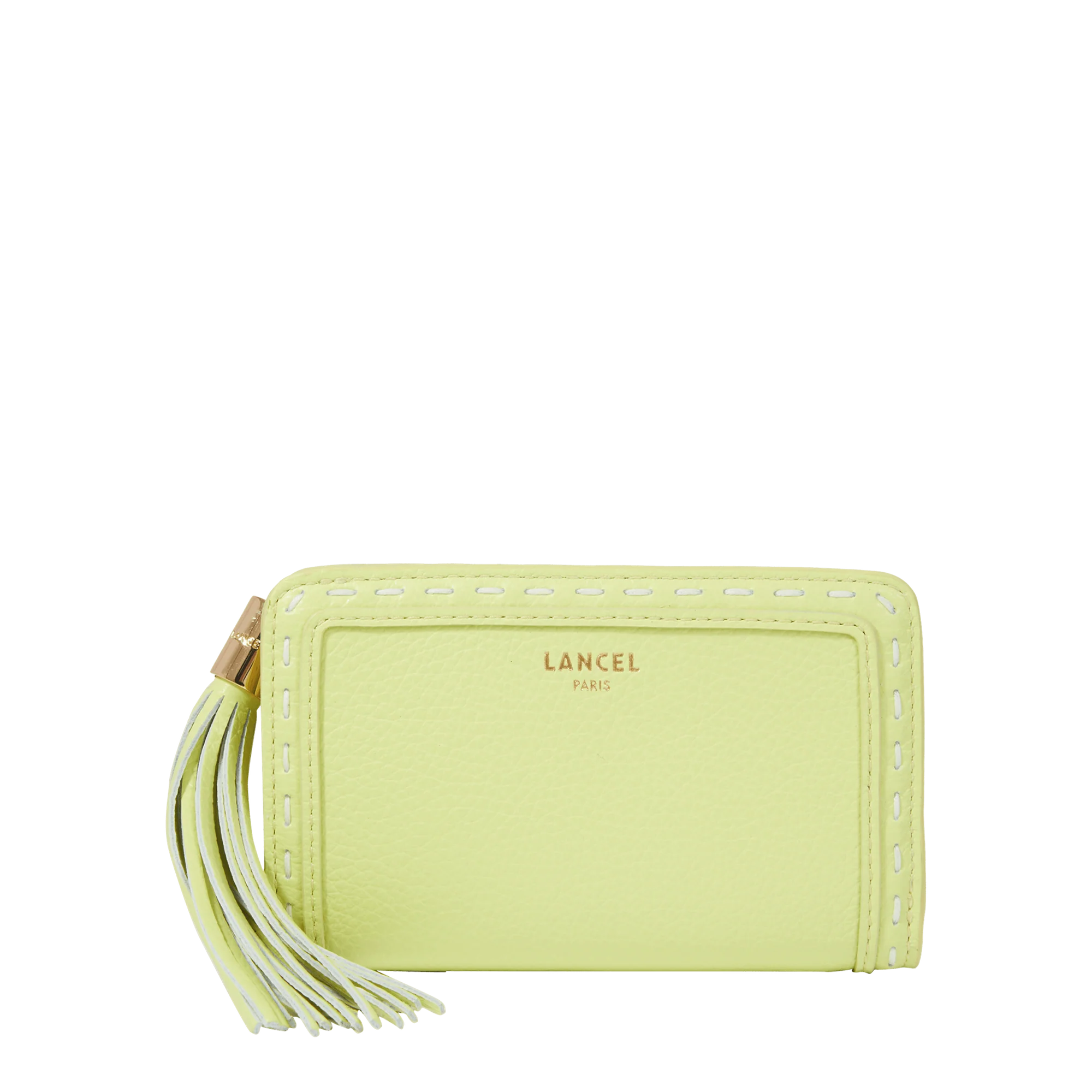 Rectangular zipped compact wallet Premier Flirt de Lancel-Citron Vert