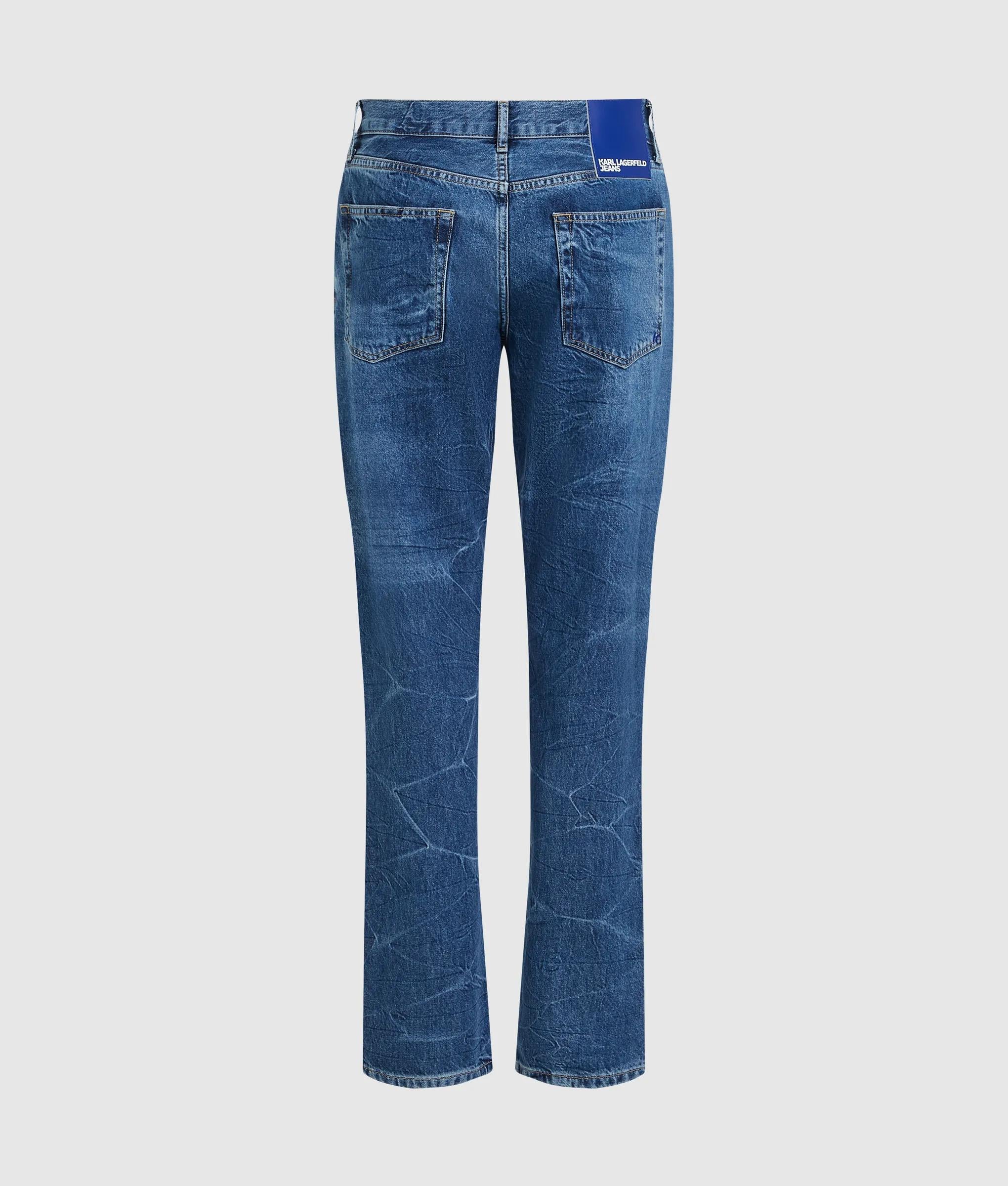 Gemarmerde rechte jeans