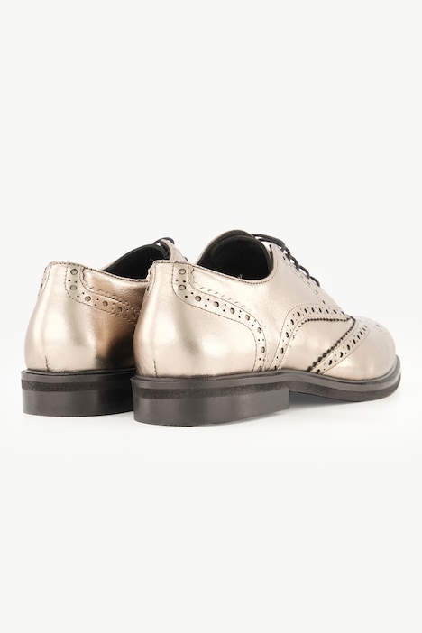 Budapester-Lederschuh, Metallic-Optik, Weite H