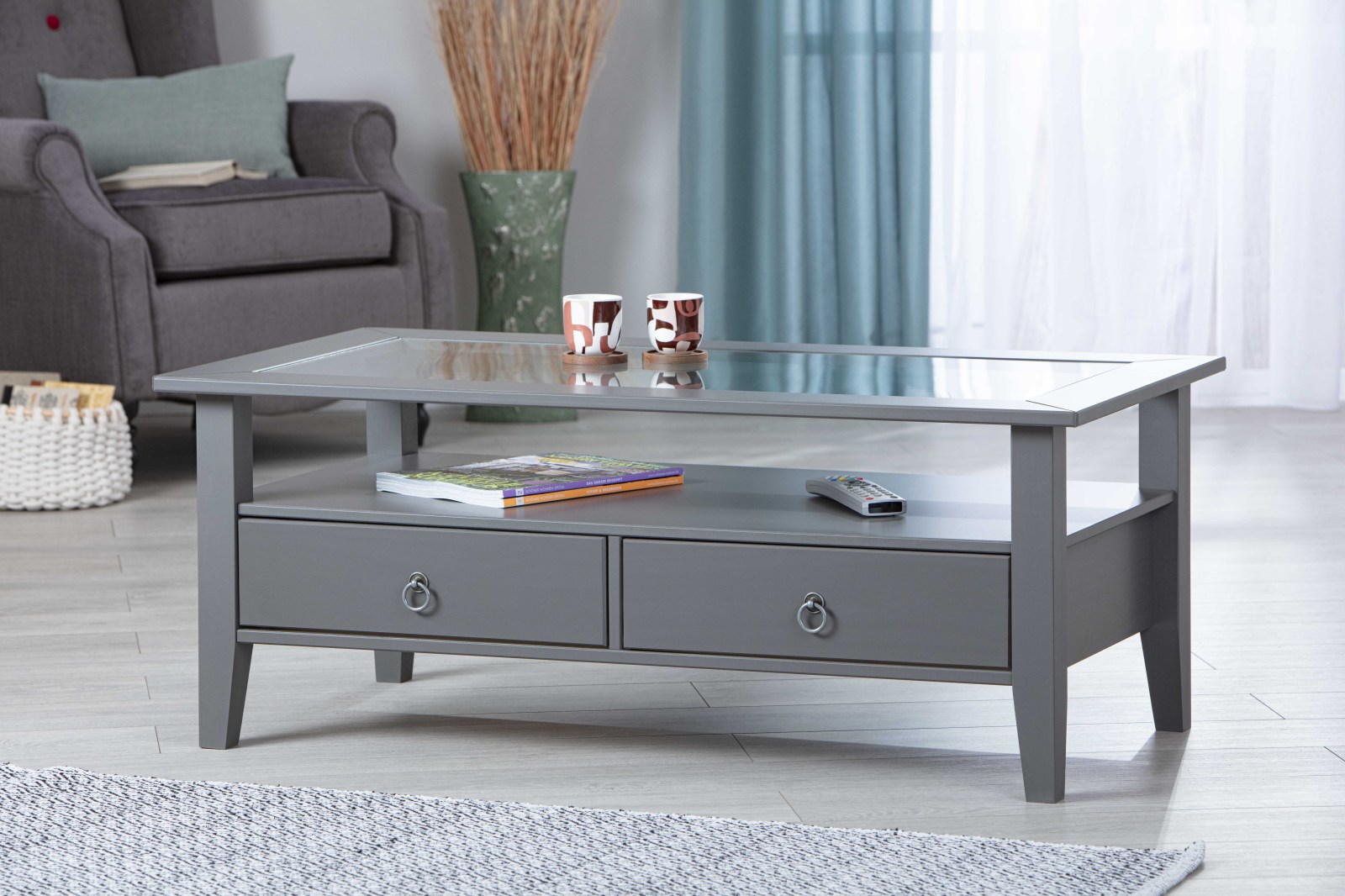 Couchtisch PROVENCE - grau - 115 cm