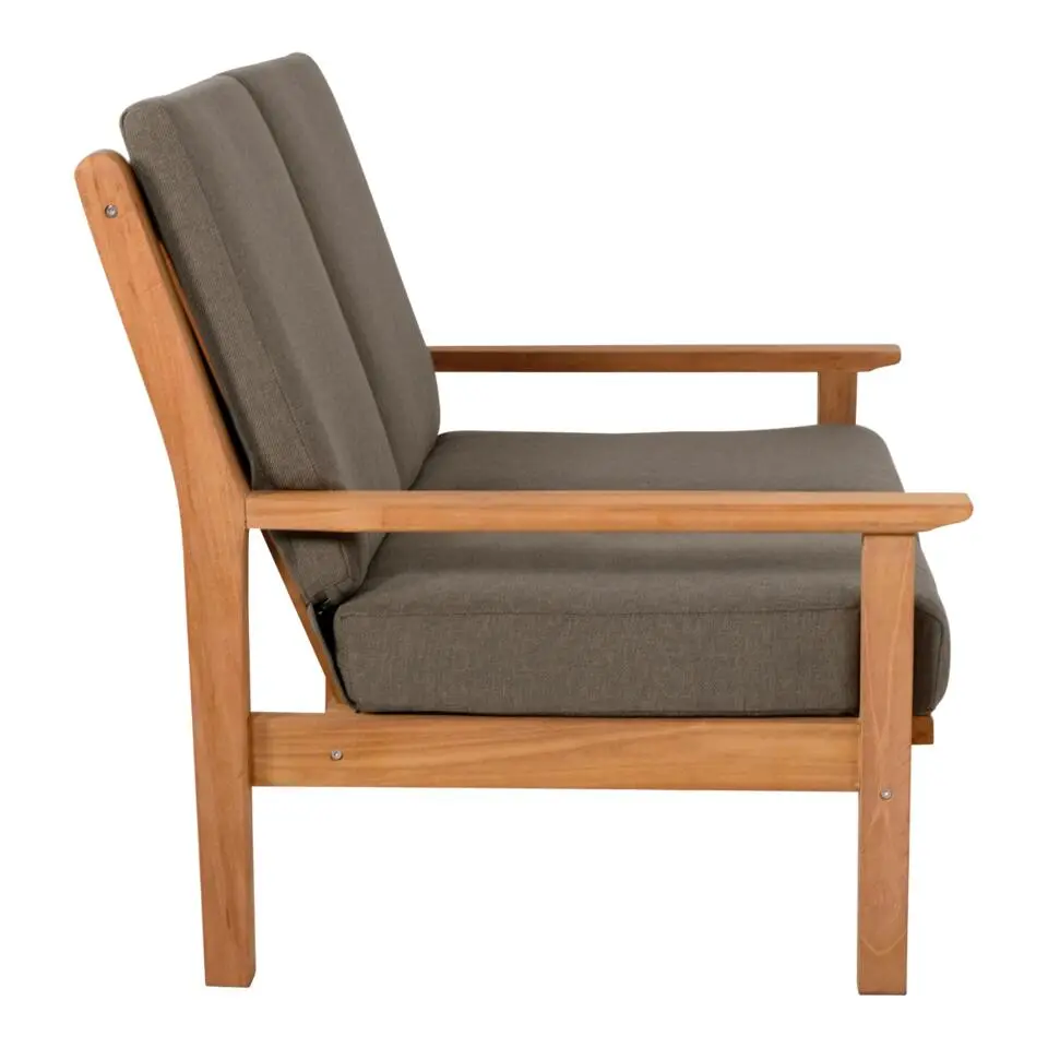 Les - Teak loungebank teak 124cm   kussen