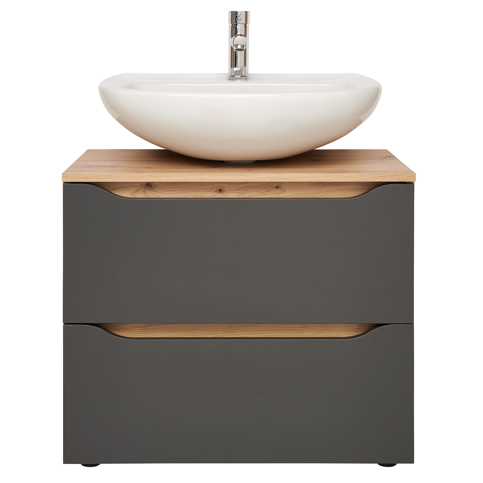 Waschbeckenunterschrank - Artisan Eiche-anthrazit - 2 Schubkästen - 70 cm