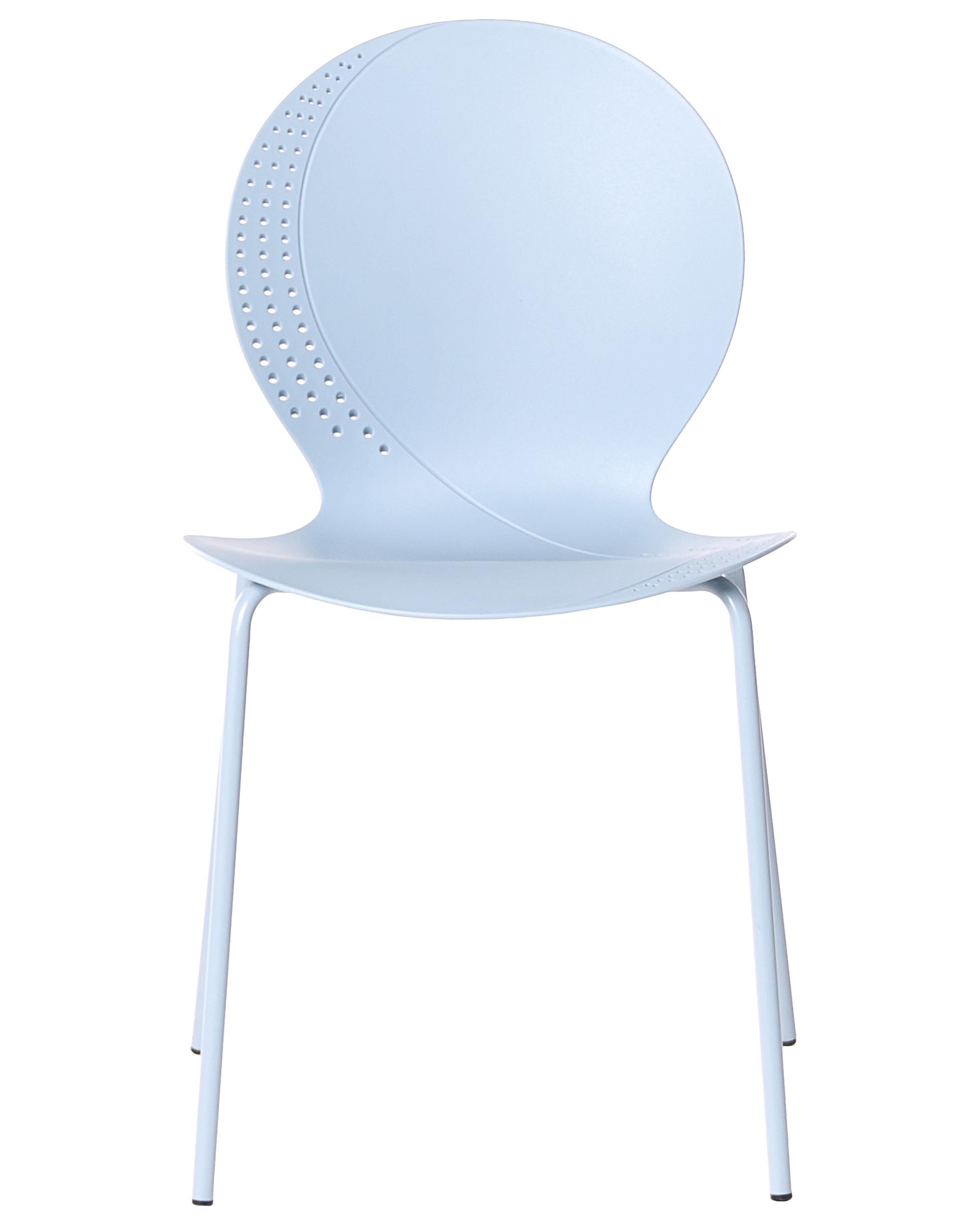 Set van 4 tuinstoelen MILOS stapelbaar Lichtblauw