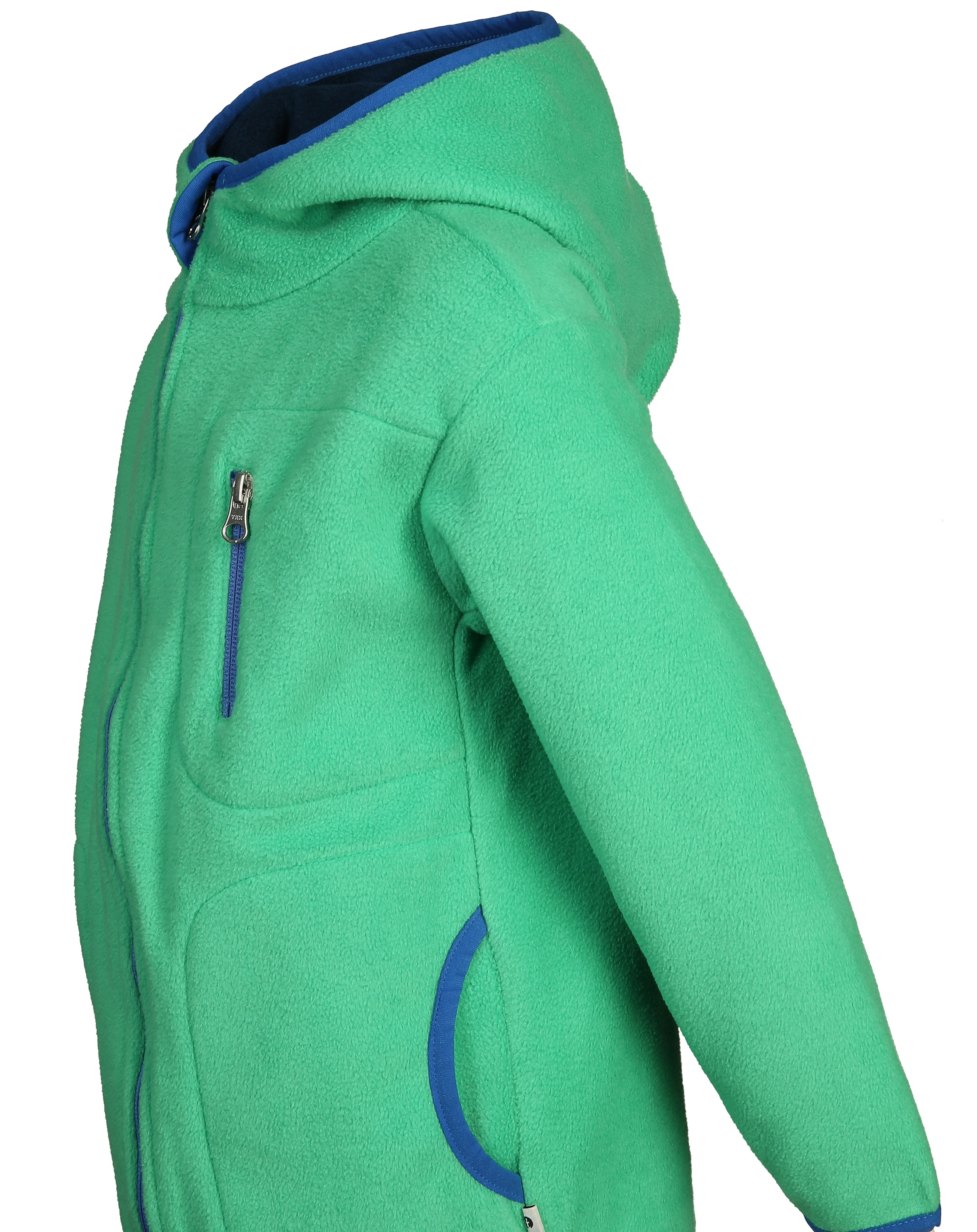 Fleece-Jacke POCKET mit Kapuze in grün