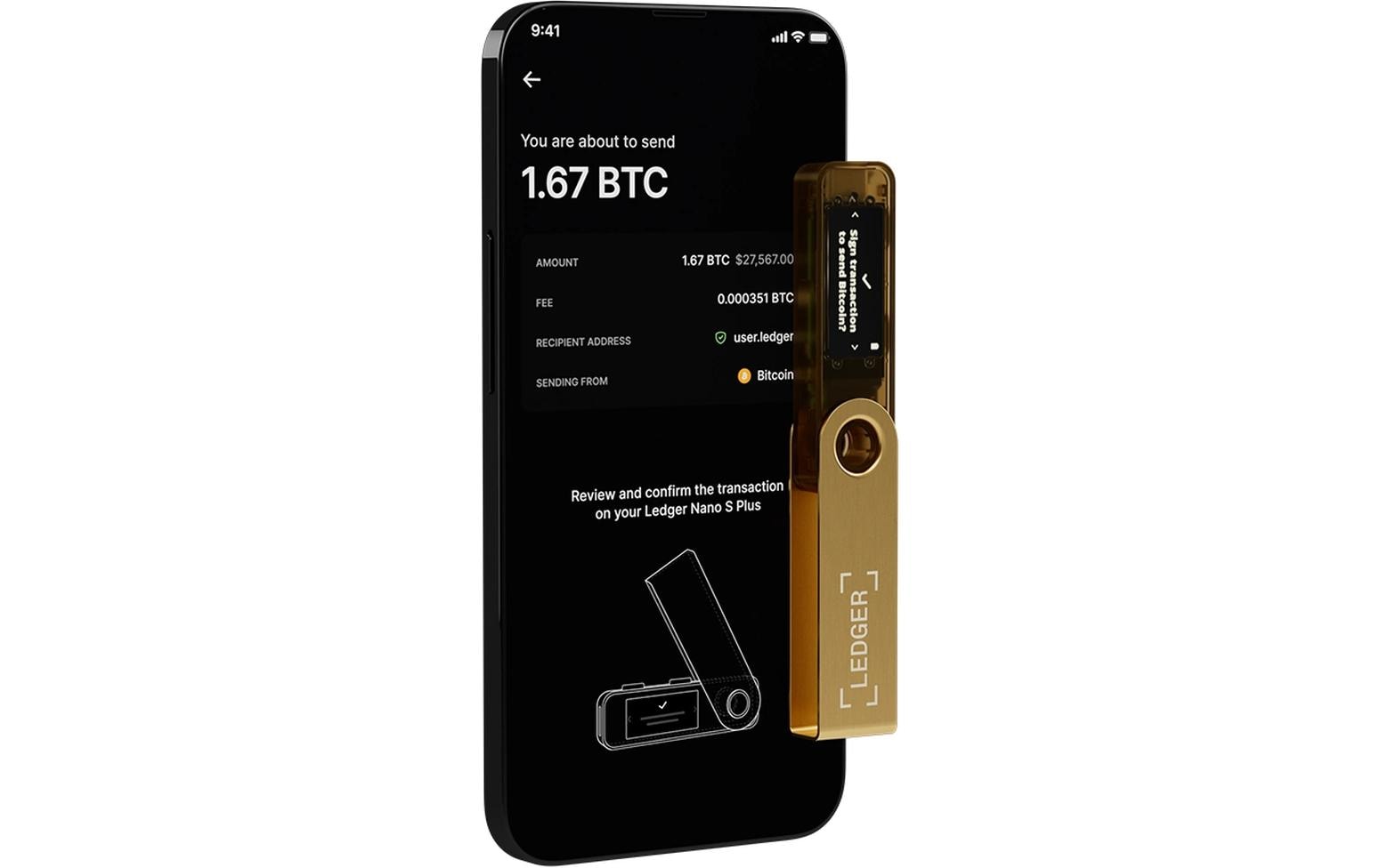 Nano S Plus GoldCrypto-Hardware-Wallet zum Kaufen, Verwalten und Vermehren digitaler Vermögenswerte