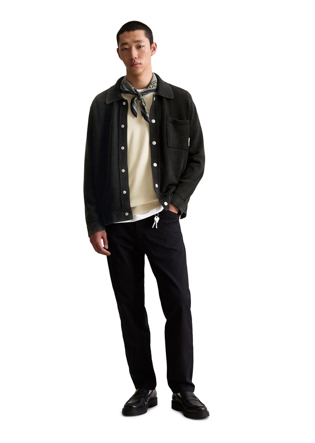 Marc O'Polo DENIM Strickjacke , Polokragen, relaxed fit, Druckknöpfe