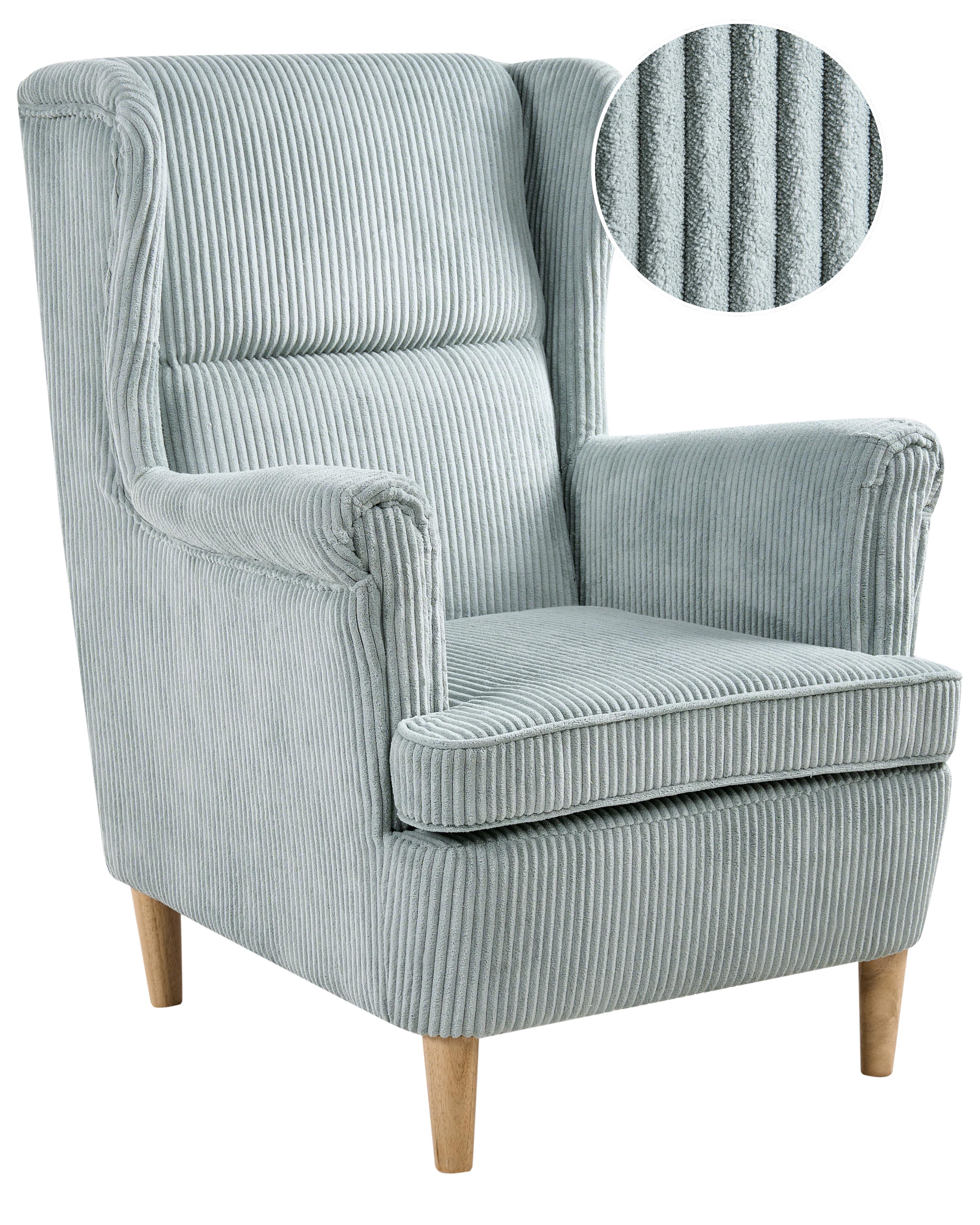 Oorfauteuil ABSON Corduroy Lichtblauw