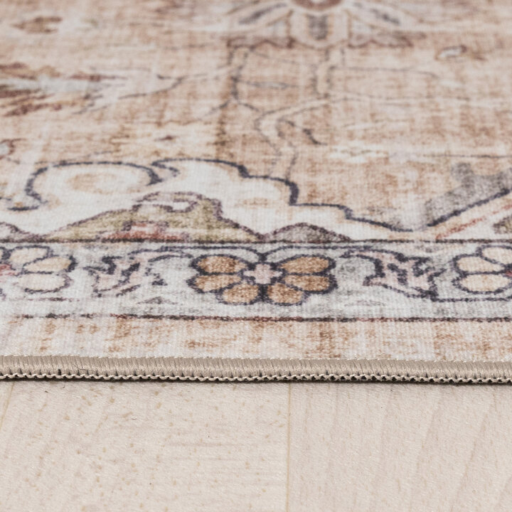 Rond oosters vloerkleed - Leyla Medaillon Taupe