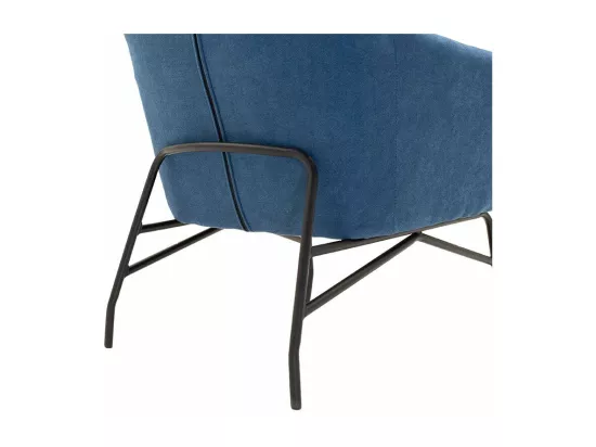 fauteuil rimbo en tissu couleur bleue 66x81x102cm