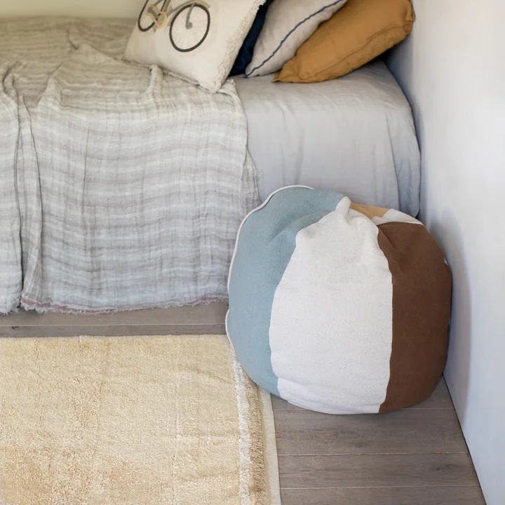 Lorena Canals - Pouf Ball, Ø 45 cm, natur / braun / gelb