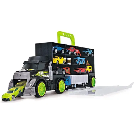 Dickie Toys Carry & Store Transporter Spielzeug-LKW zur Aufbewahrung von 28 Spielzeugautos