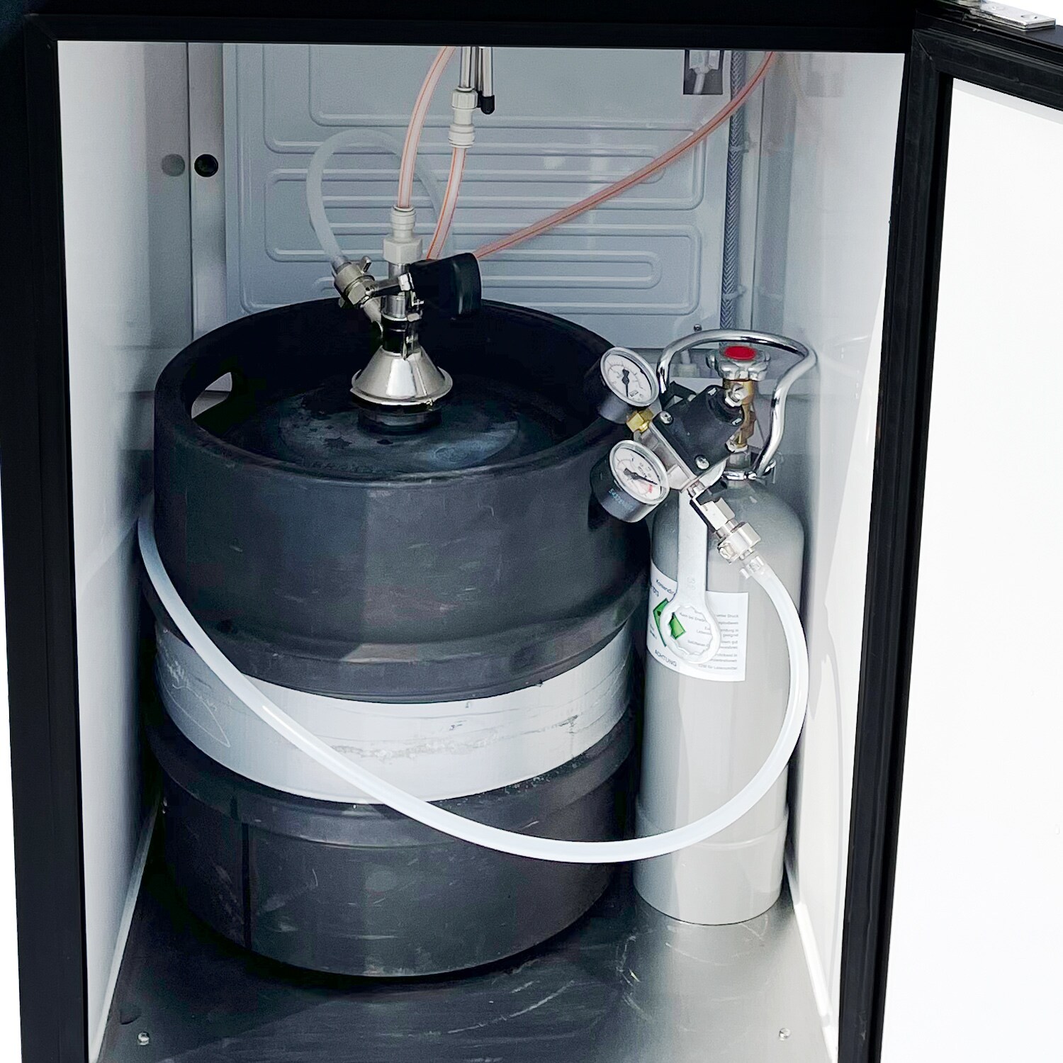 Fassbierkühlschrank Komplett-Set | 50L Bierzapfanlage mit Schanksäule & Kompensatorhahn, Kombi