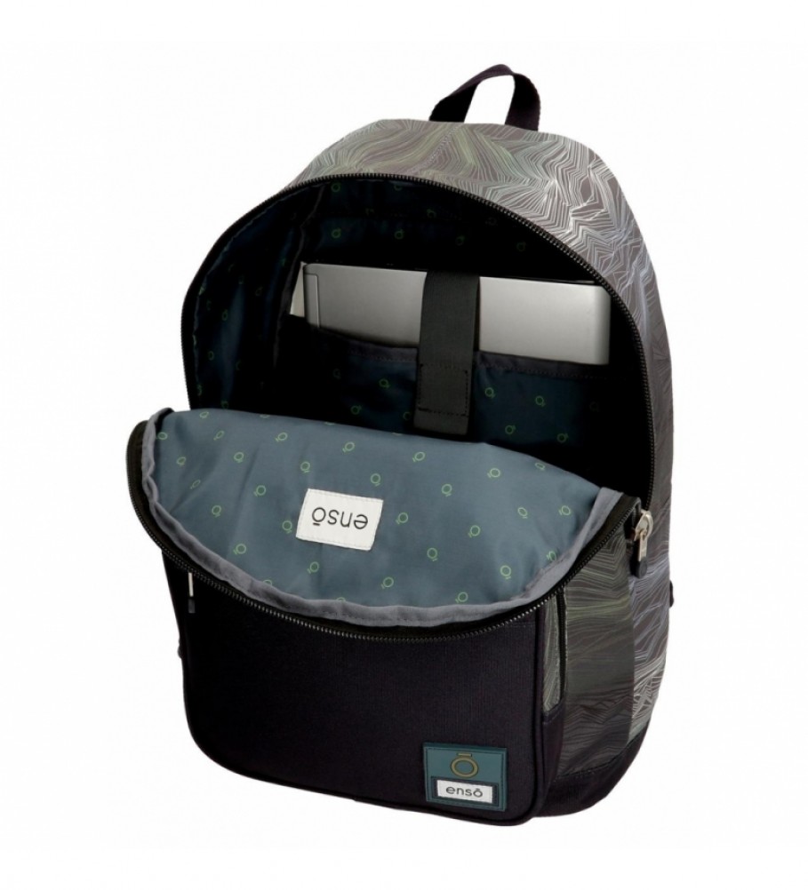 Mochila Enso com rodas, estampa Graffiti preta