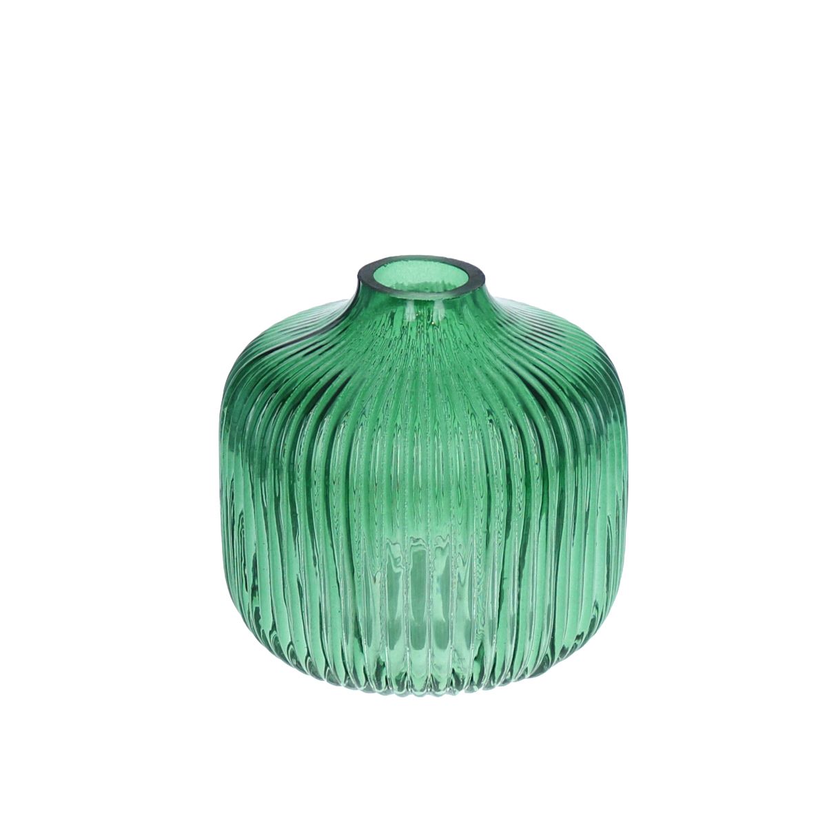Vase en verre strié vert Atelier jasmin
