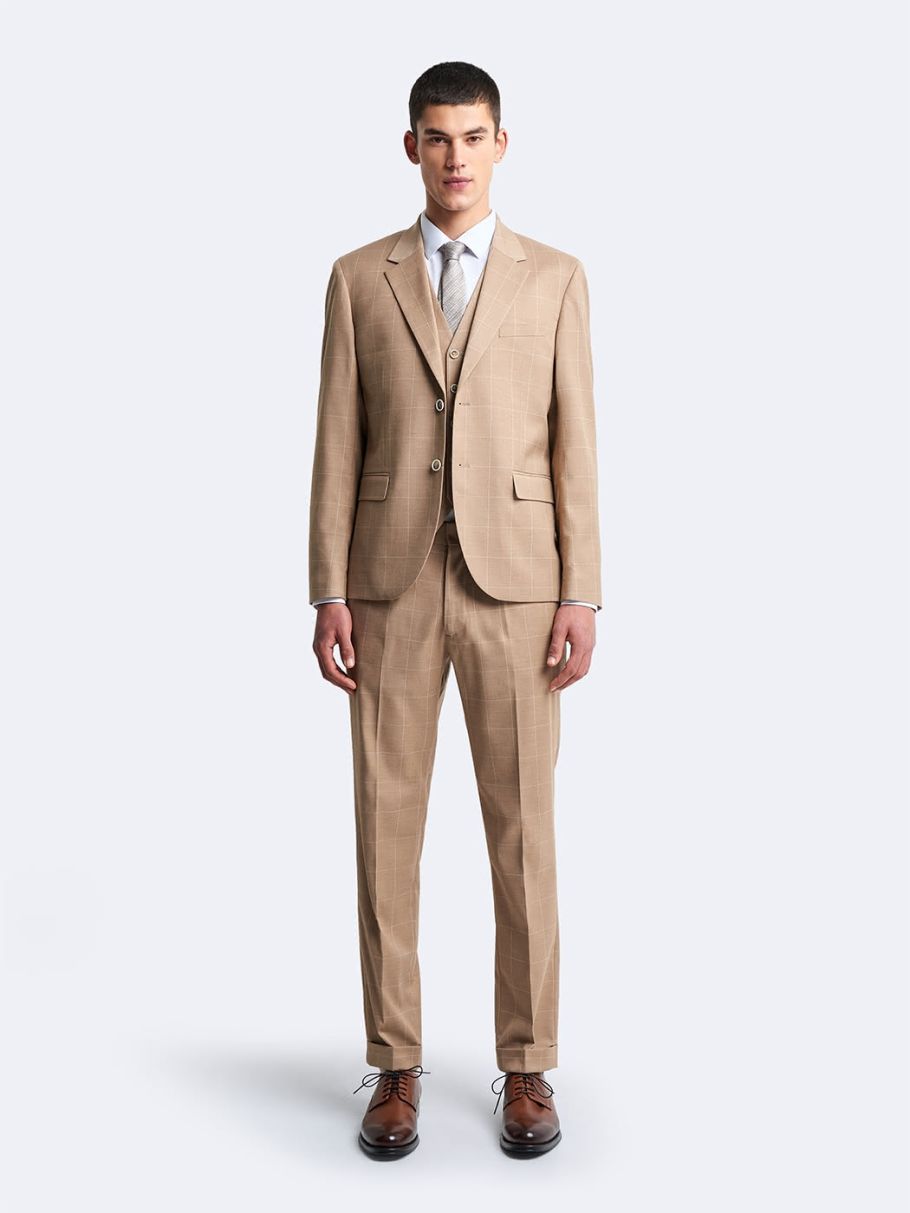 Veste coordonnable slim à carreaux