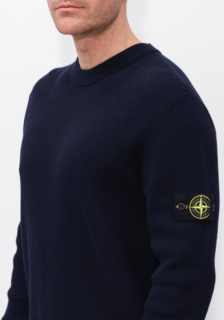 donkerblauwe stone island trui crew neck s00d8