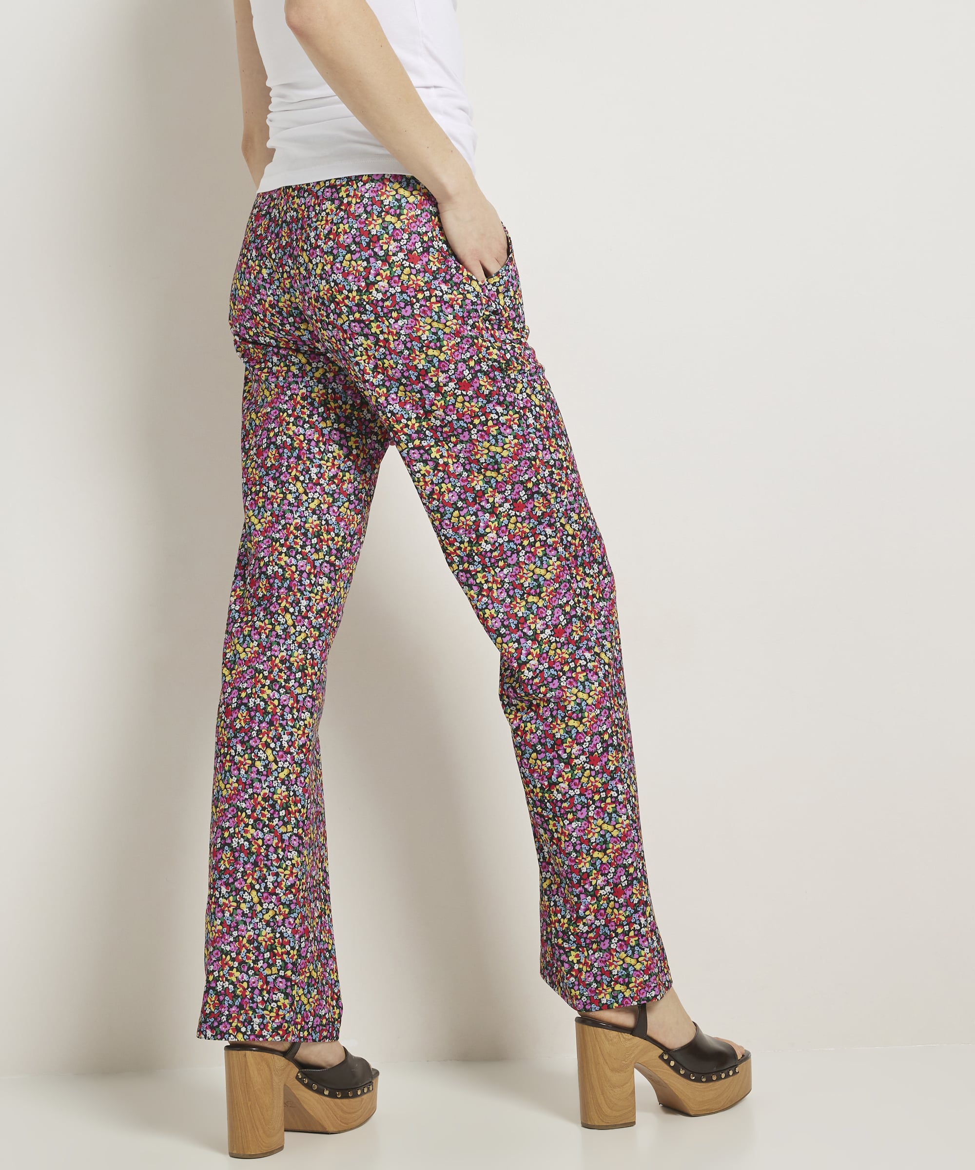 wide fit broek bloemenprint