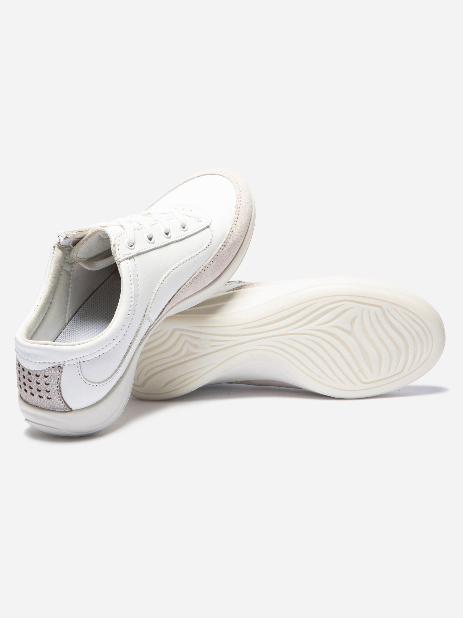 Baskets Femme Fabriquées en France Dessus Cuir Blanc