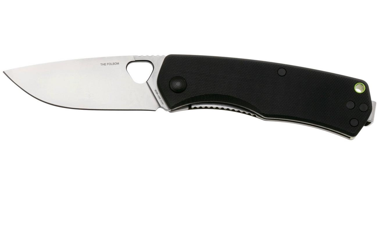 The James Brand The Folsom KN112114-00 Satin VG-10, Black G10, zakmes