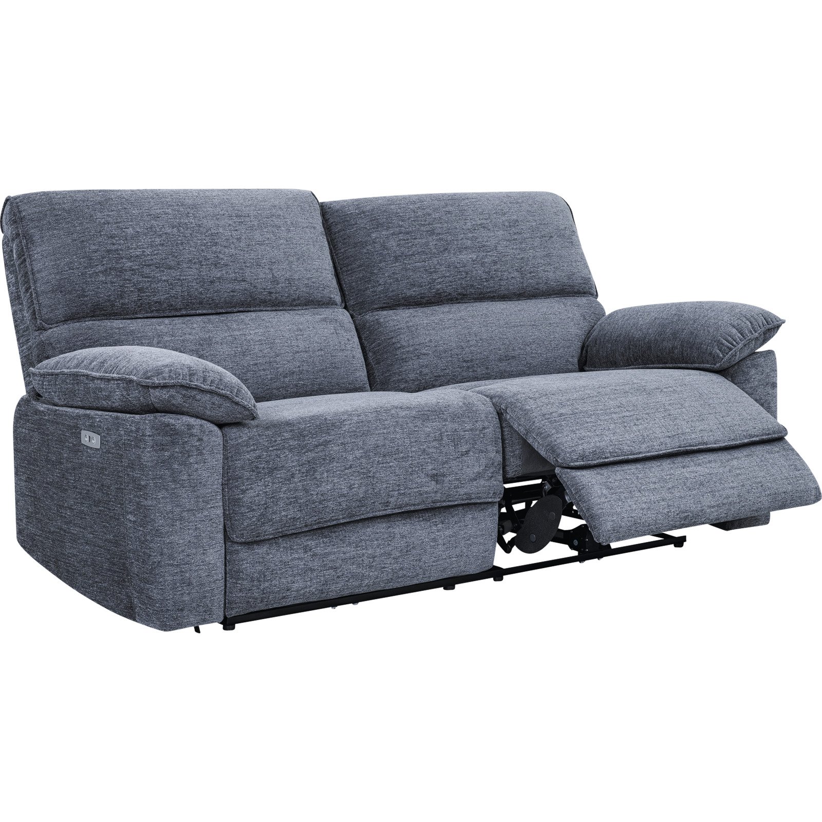 3er-Sofa Loris Stoff dunkelgrau, Relaxfunktion