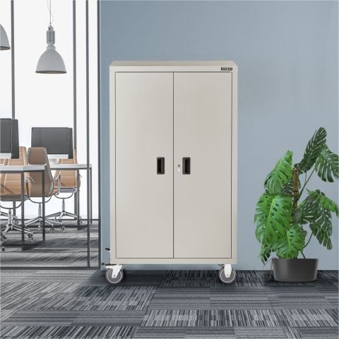 Aktenschrank_Garagenschrank 155 x 90 x 40 cm mit Rollen