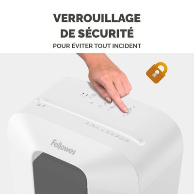 Fellowes Powershred LX70 - destructeur de documents coupe croisée - 11 feuilles - Corbeille 18 litres - blanc