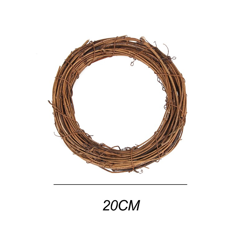 (Ø20cm) Rattan Ring DIY Hygge Lifestyle Deko Kranz für Blumen - Braun