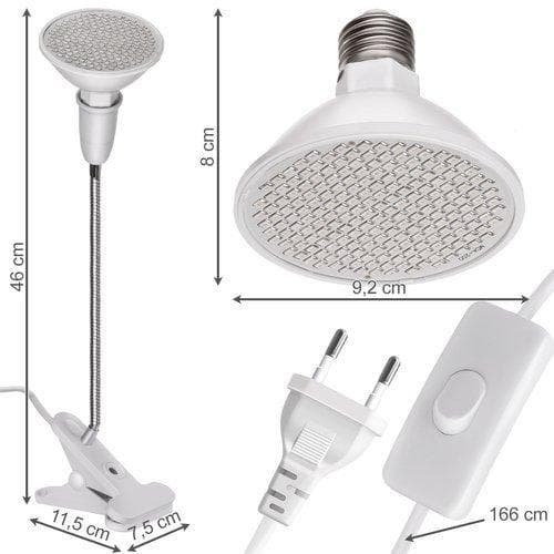 Vekstlys med Klemme - Plantebelysning - Lampe for Planter