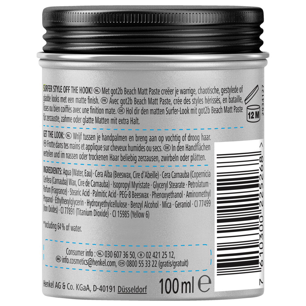 6x Got2b Beach Matt Paste 100 ml