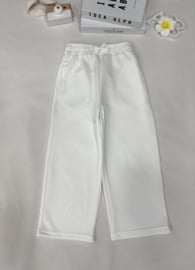 Comfy Wide Leg Jogger – Wit & Beige