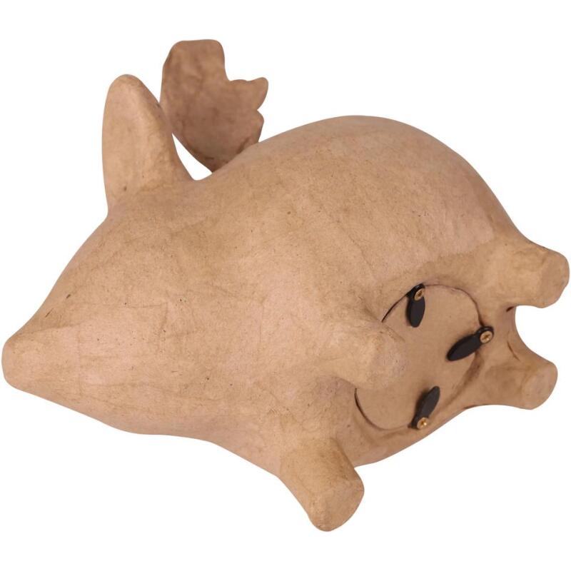 Tirelire cochon volant 15,5x11x14cm - Kraft