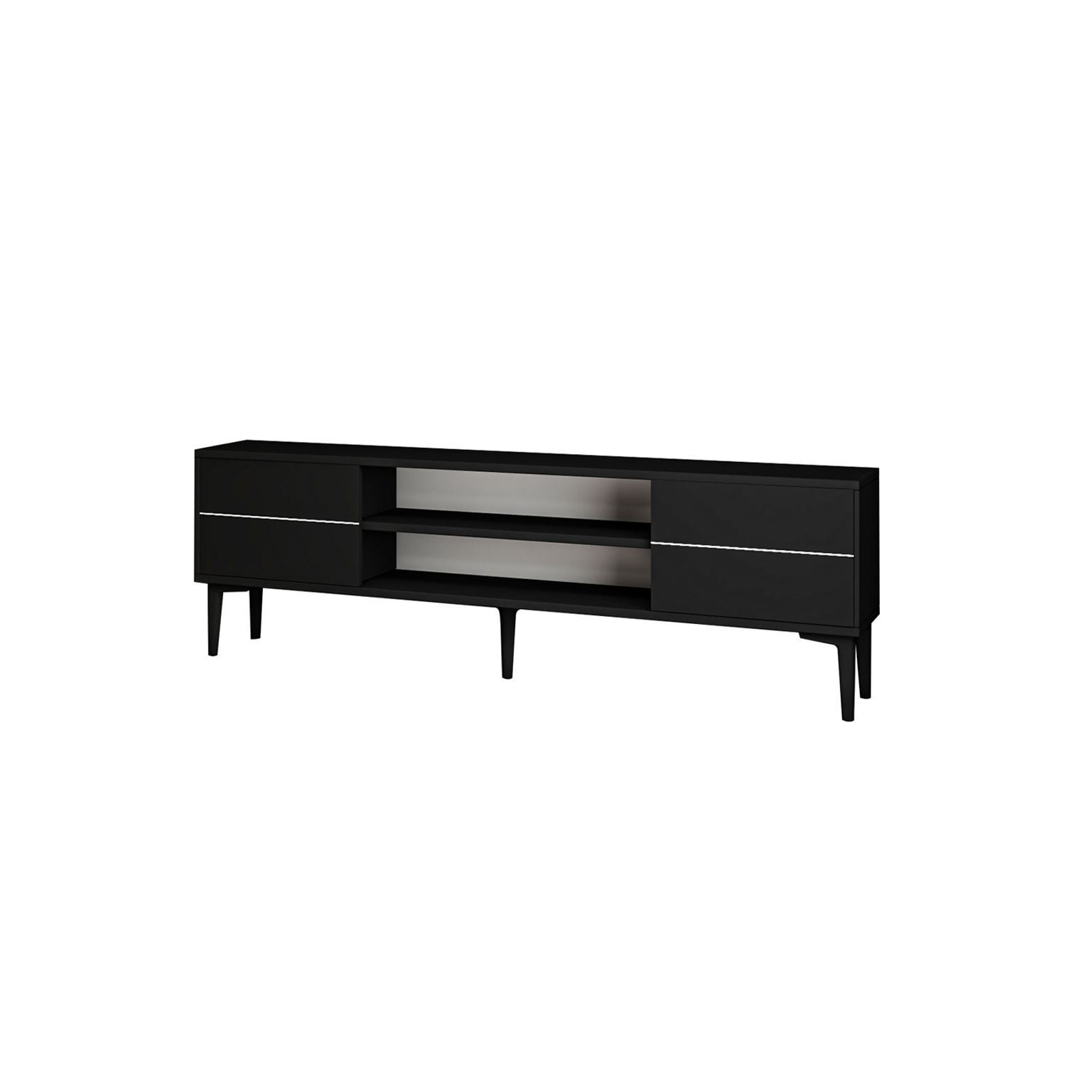 TV-Lowboard - schwarz - 140 cm