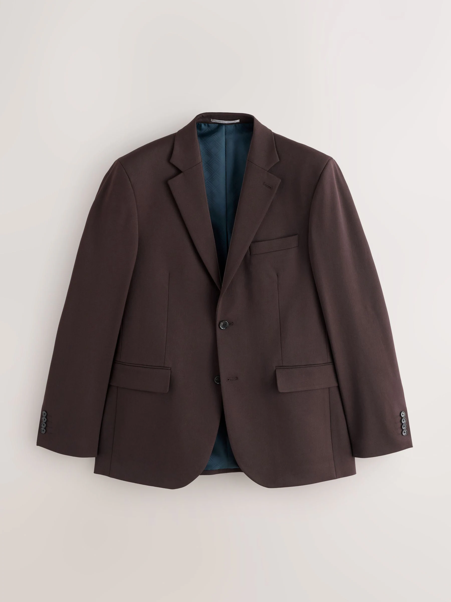 Bruin - Tailored fit - Meegevend stretchkostuumjasje