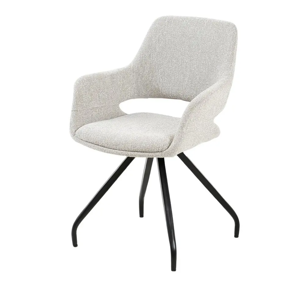 Livingfurn - Eetkamerstoel Capp Beige Lodge Set van 2 - 61x61x88cm
