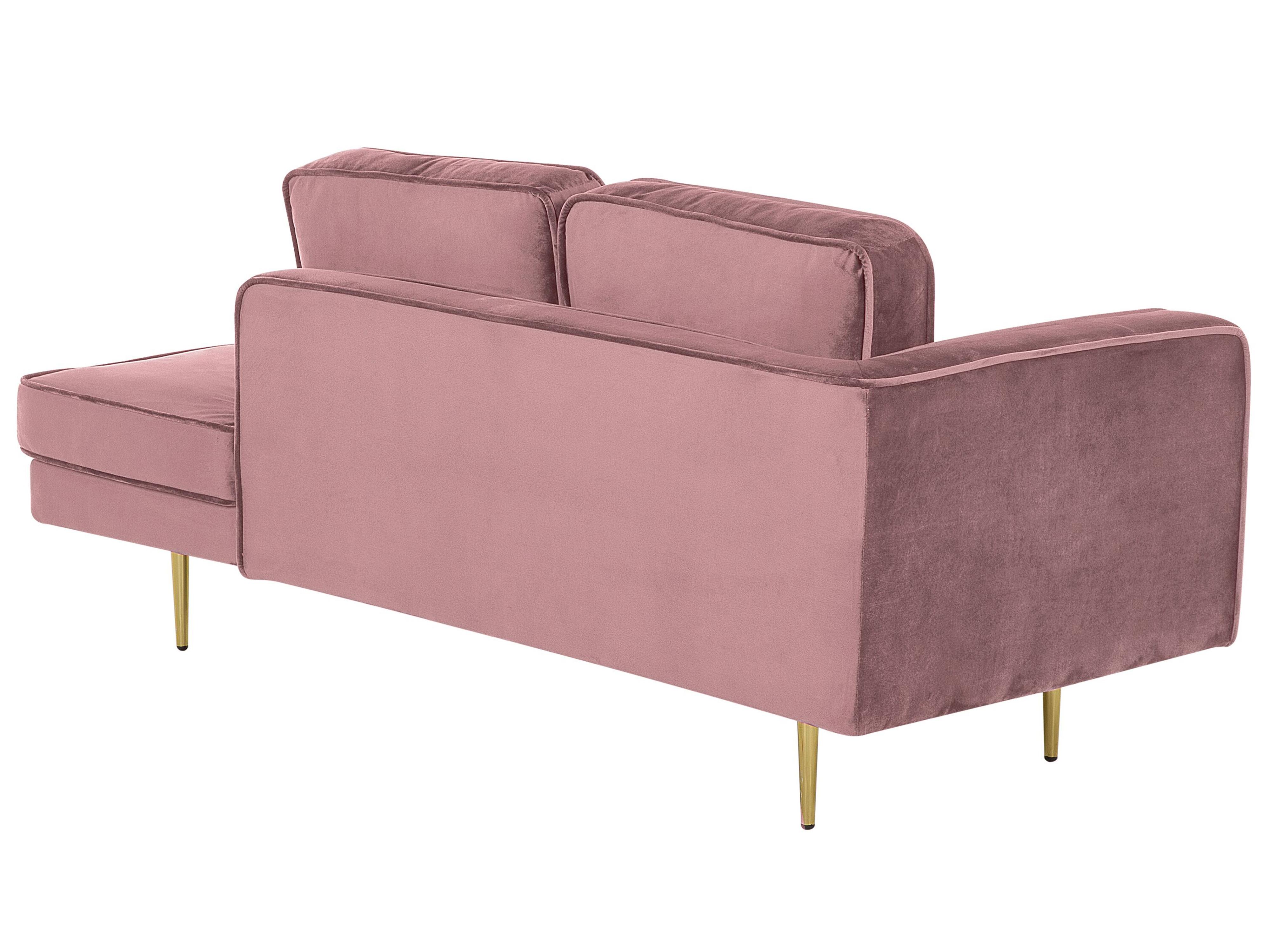 Linkszijdige chaise longue MIRAMAS Fluweel Roze