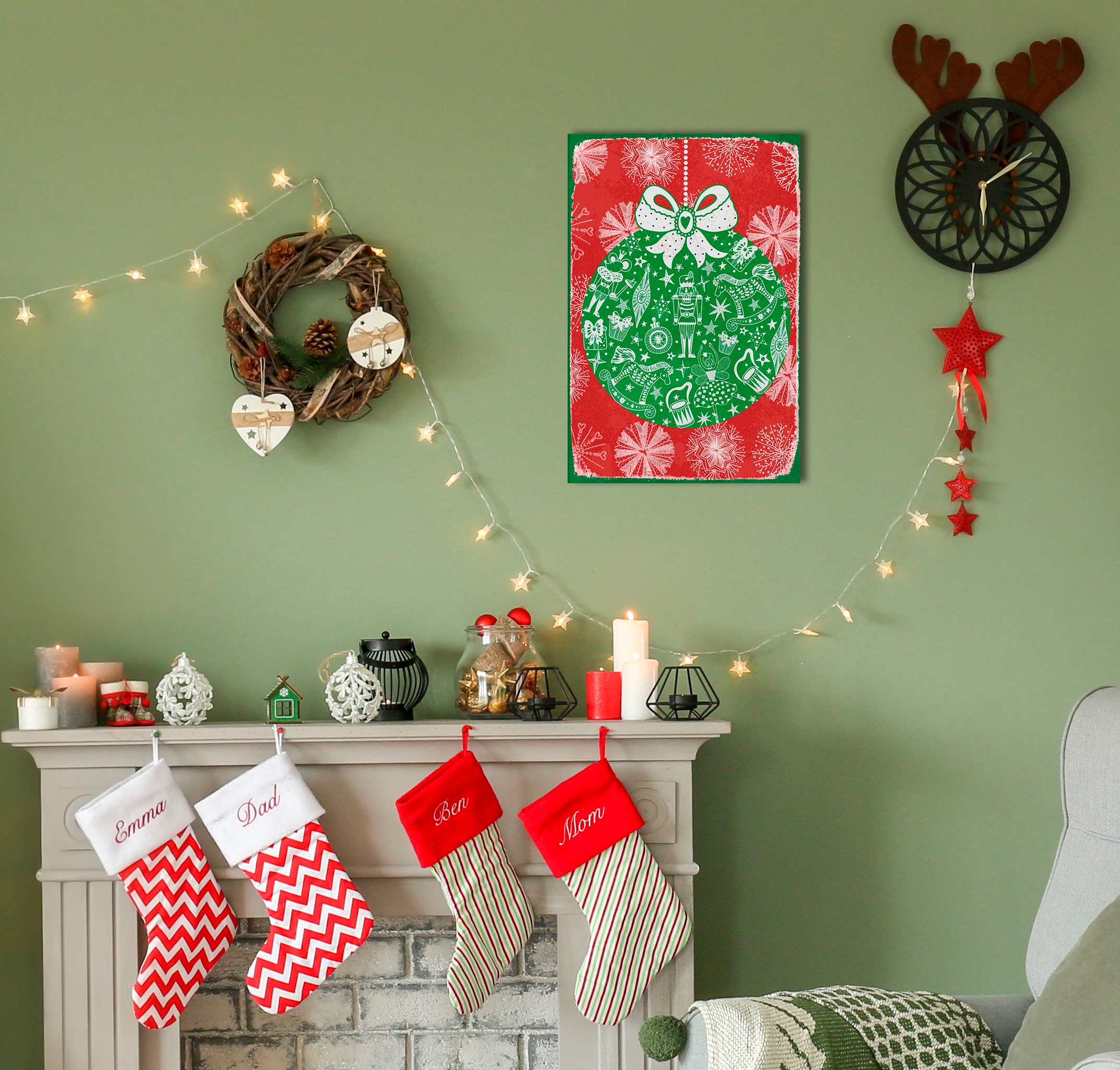 queence Metallbild »Christmas Ornament« Weihnachten | Weihnachtsbaumkugel 1 Stk. tlg. Stahlschilder