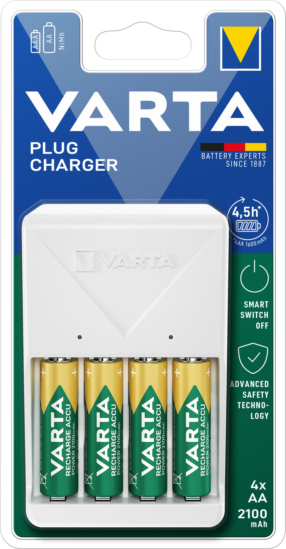 Varta AA oplaadbare batterij oplader Accu Power 4 stuks