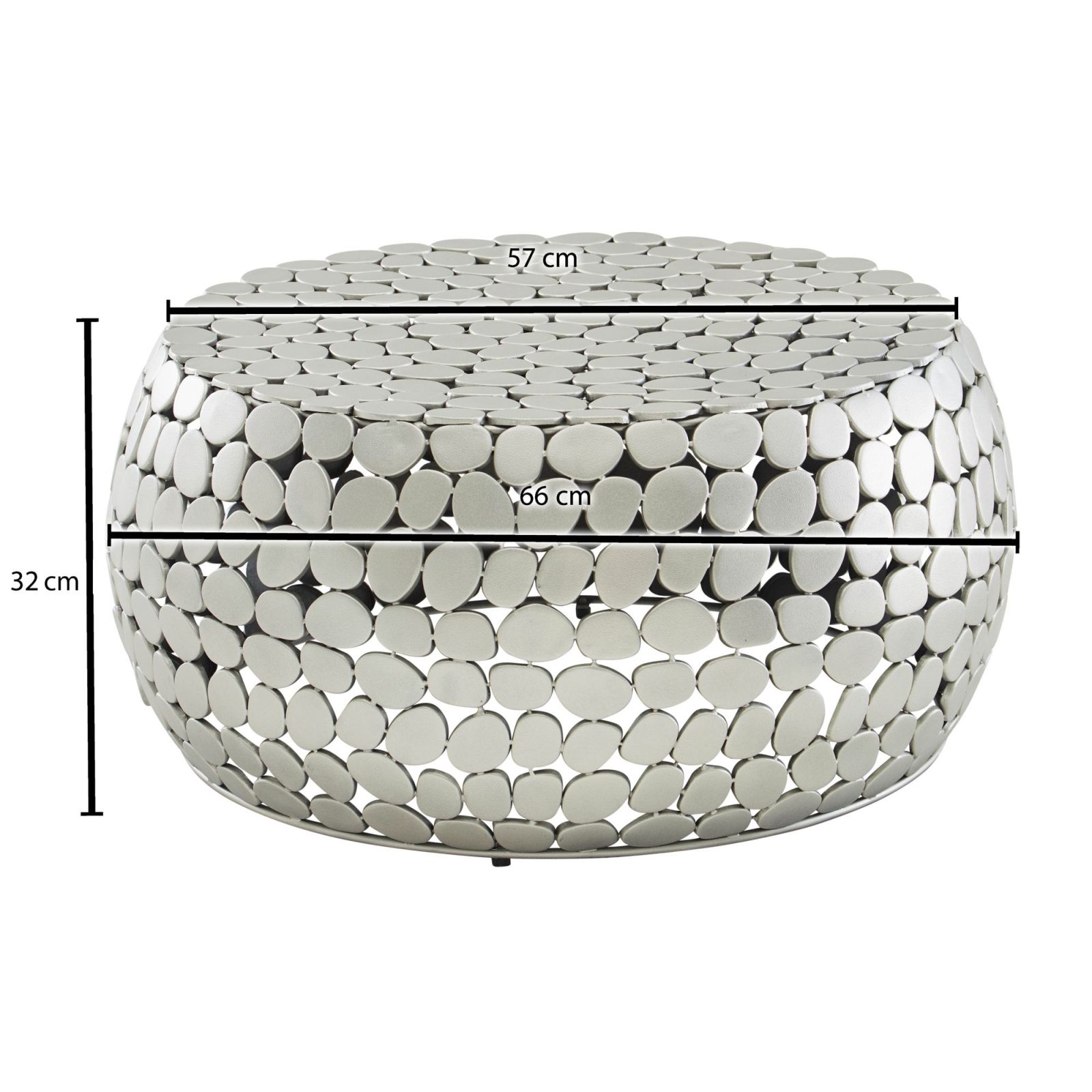 Couchtisch - silber - Aluminium - 66 cm
