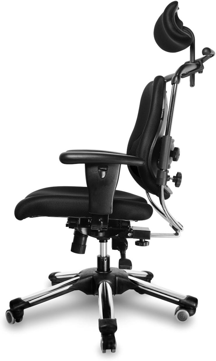 Bandscheiben Bürostuhl - ZEN-LS - Unterstützung der Lendenwirbelsäule mit Lordosenstütze - Sitzen bis zu 12H - INNOVATIVE orthopädische Bürostühle - Office Chair - 1,50m - 1,95m - Schwarz